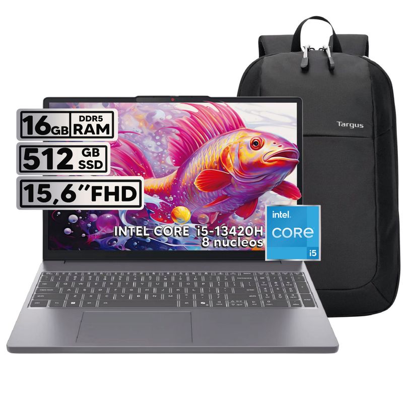 LENOVO - PORTÁTIL LENOVO  INTEL CORE I5-13420H 16GB RAM 512GB SSD 15.3" FHD WUXGA + BOLSO TARGUS