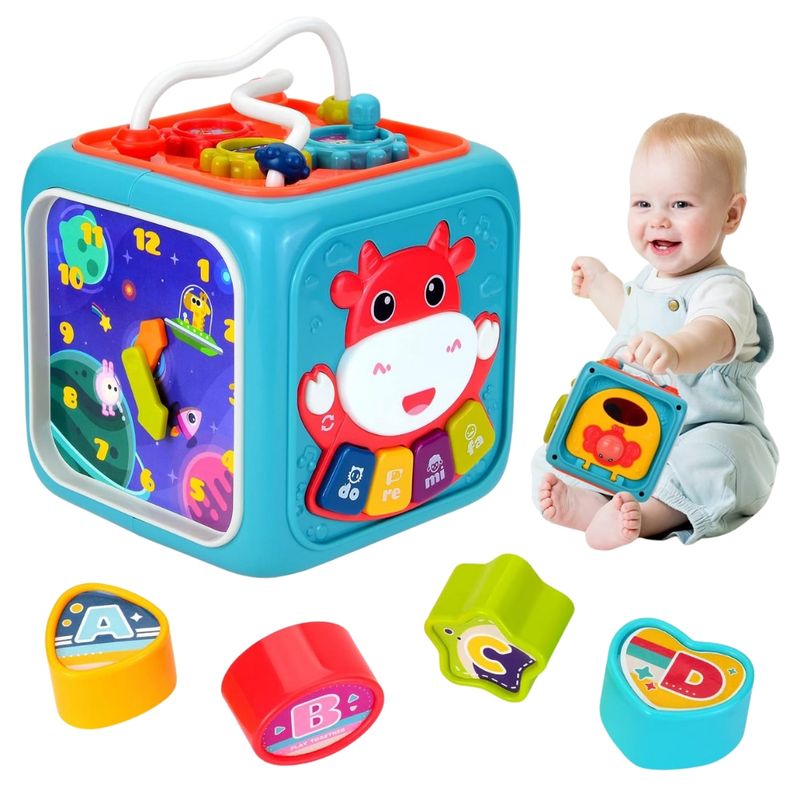 AMERICAN GENERICS - Cubo Didactico Montessori Multifuncional Para Bebes 6 En 1