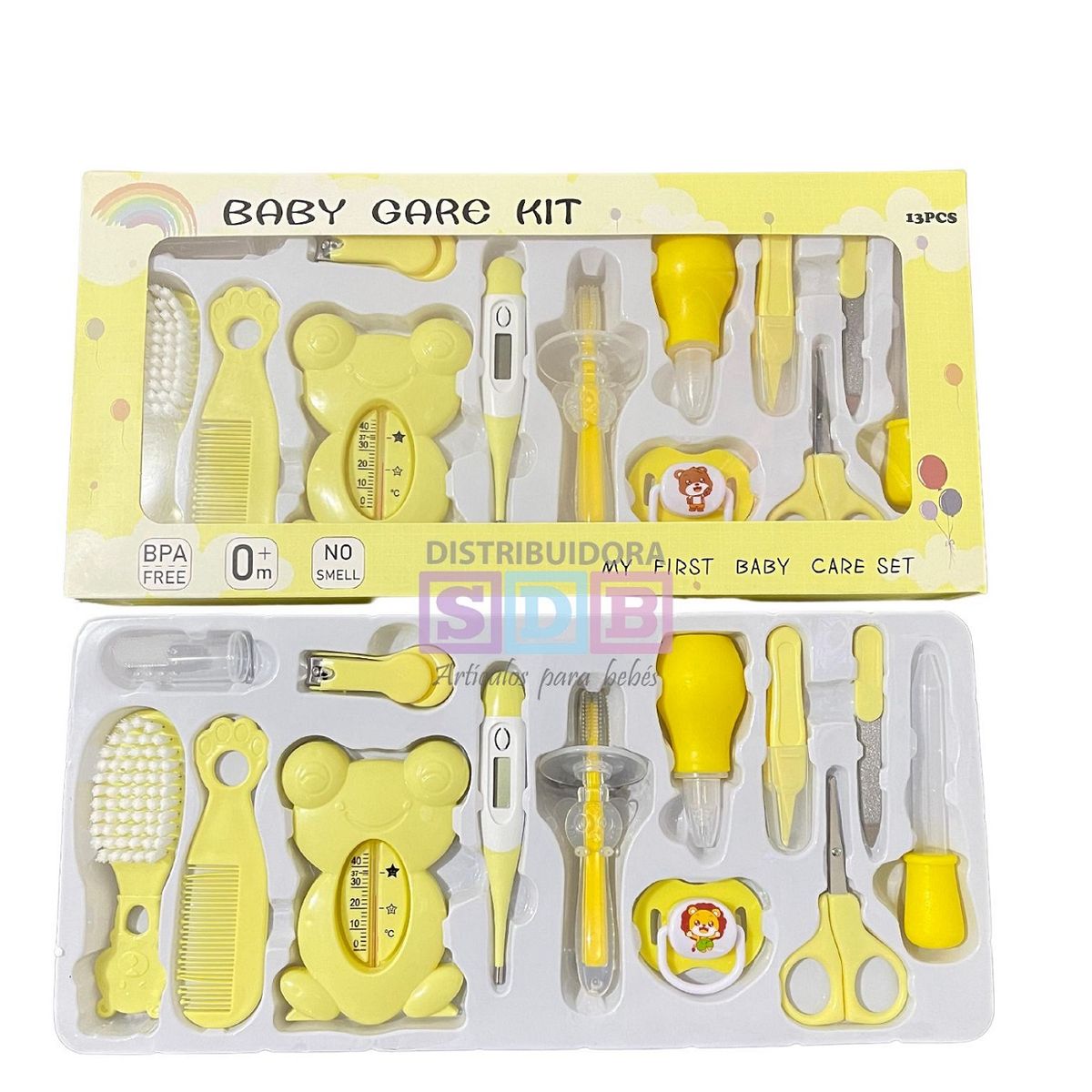 FRAGOLA KIDS - Kit Aseo Higiene Para Bebe 13 Pzas Amarillo Unisex