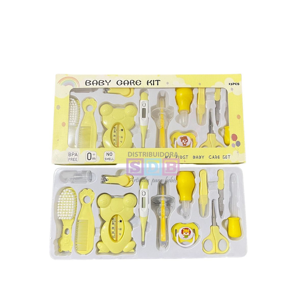 FRAGOLA KIDS - Kit Aseo Higiene Para Bebe 13 Pzas Amarillo Unisex