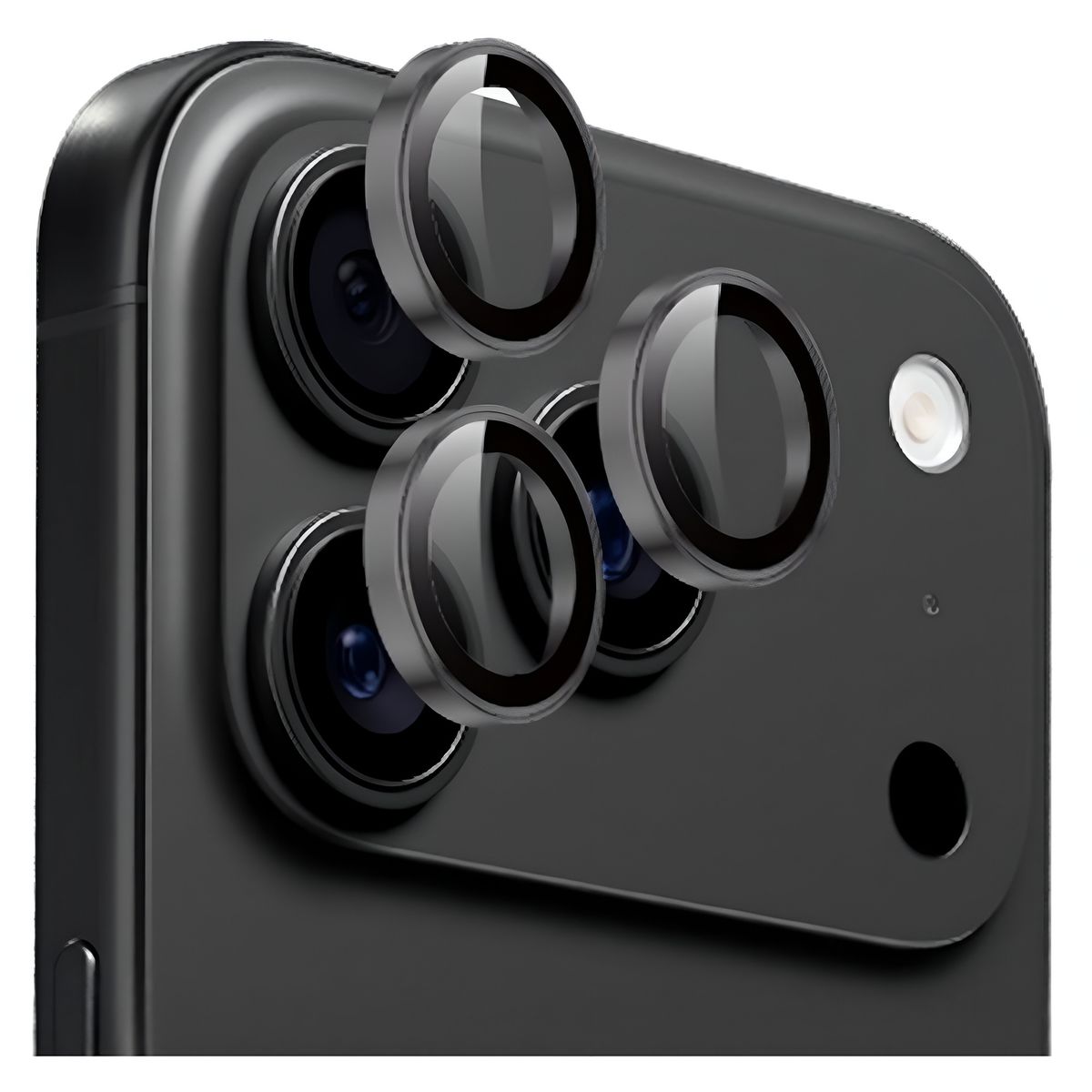 GENERICO - Protectores Cámara Lente Compatible iPhone 17 Pro y 17 Pro Max Negro