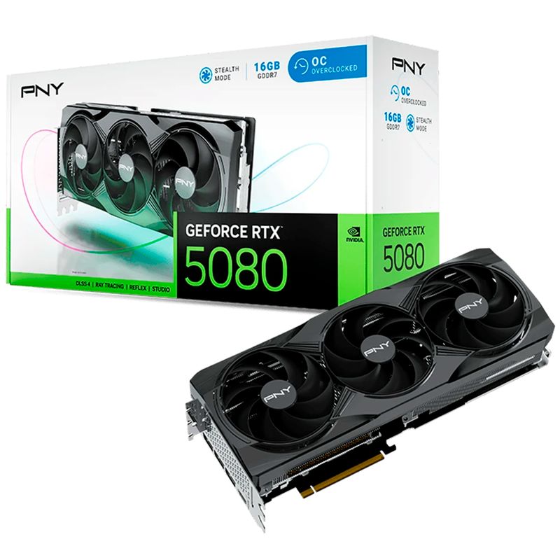 PNY - Tarjeta De Vídeo PNY GeForce RTX 5080 OC 16GB