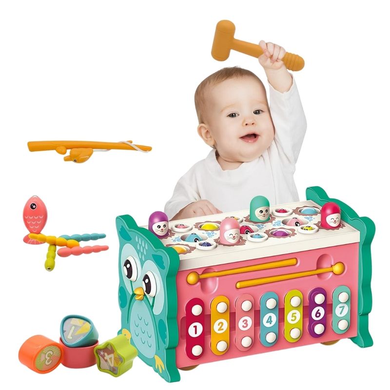 AMERICAN GENERICS - Cubo Didactico Juguete Montessori Para Bebes 8en1 Musical