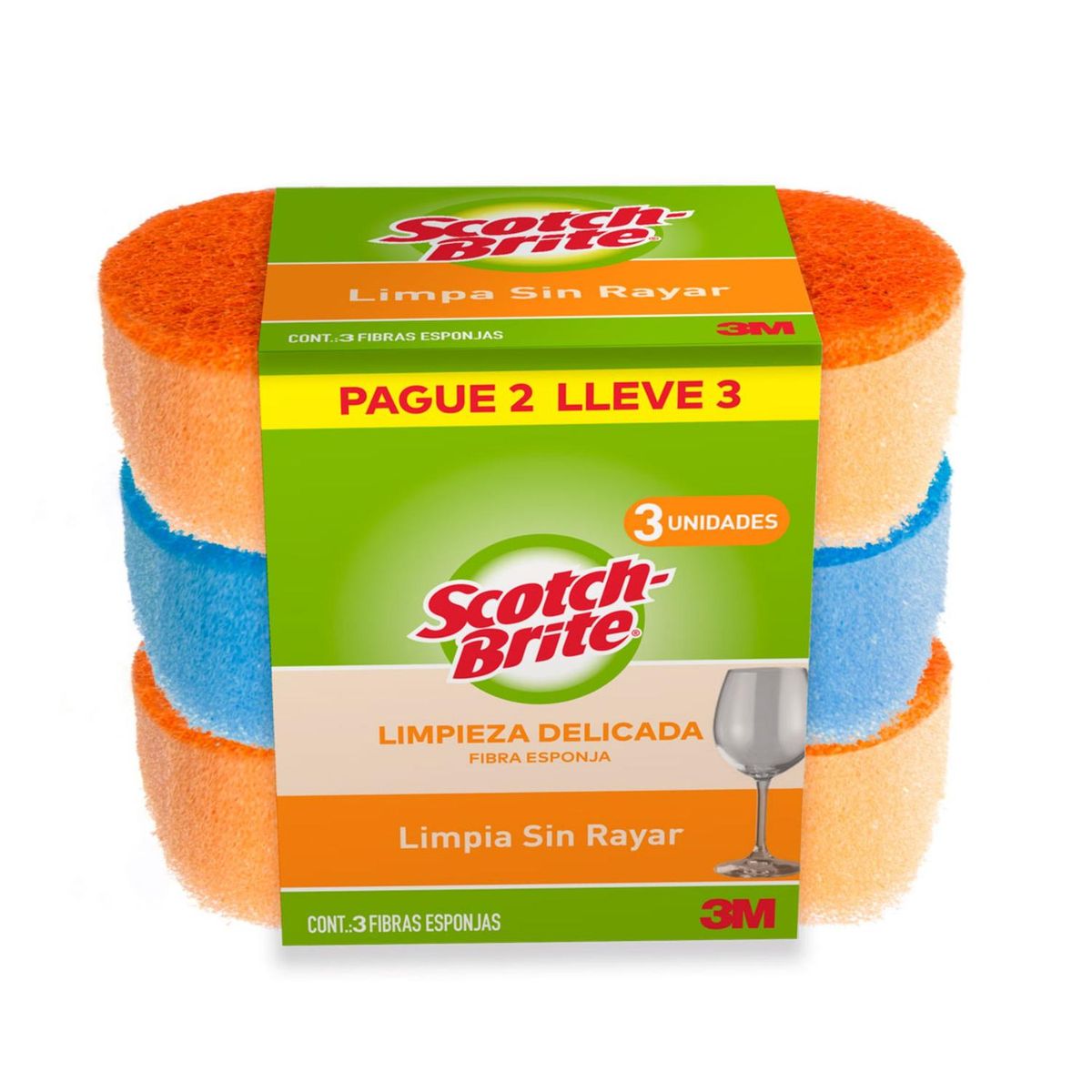 3M - Esponja Cero Rayas P2LL3 Scotch Brite