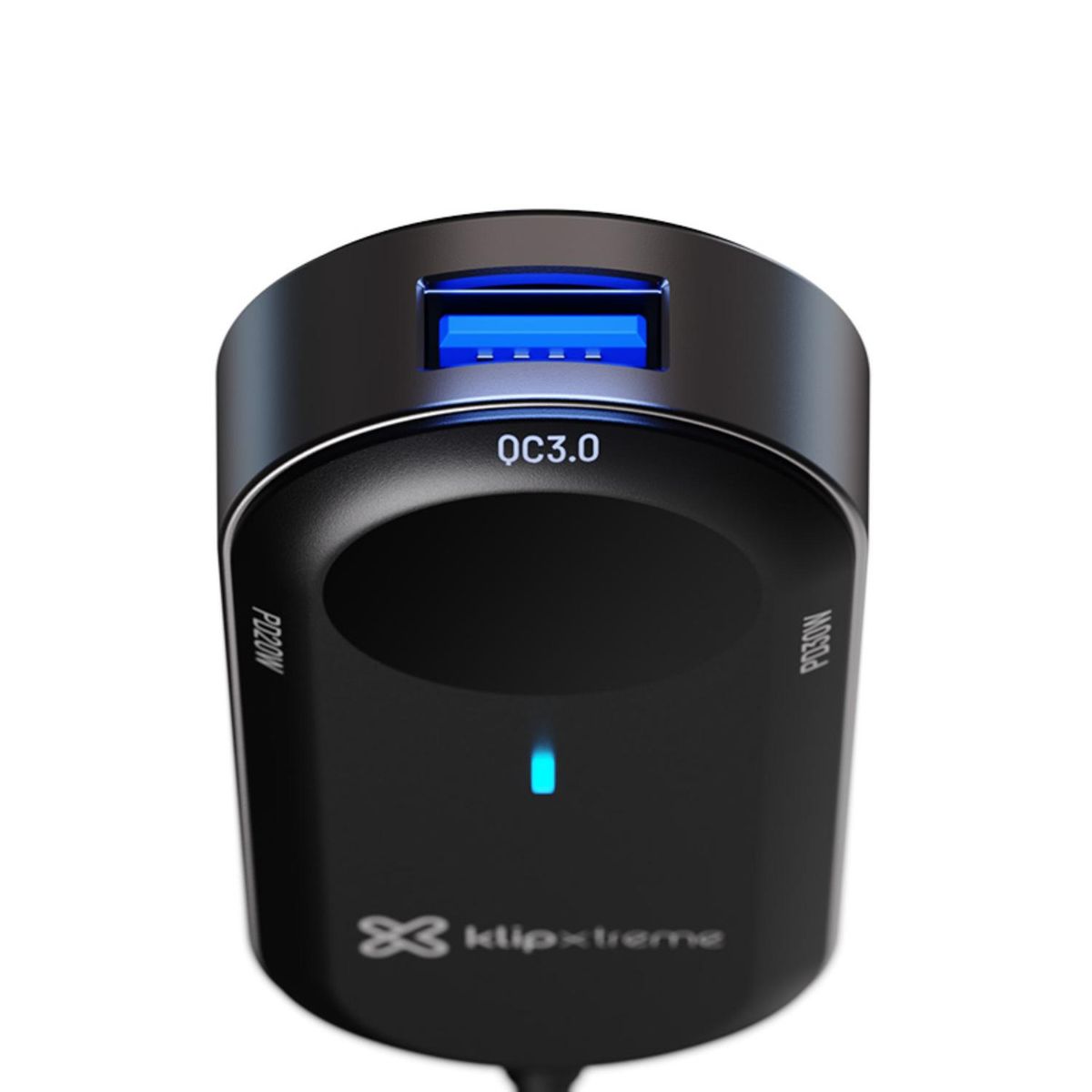 KLIP XTREME - KX Car Charger 100W Max 4xUSB-C PD30W + 2xUSB-A QC 3.0 Extension Cable