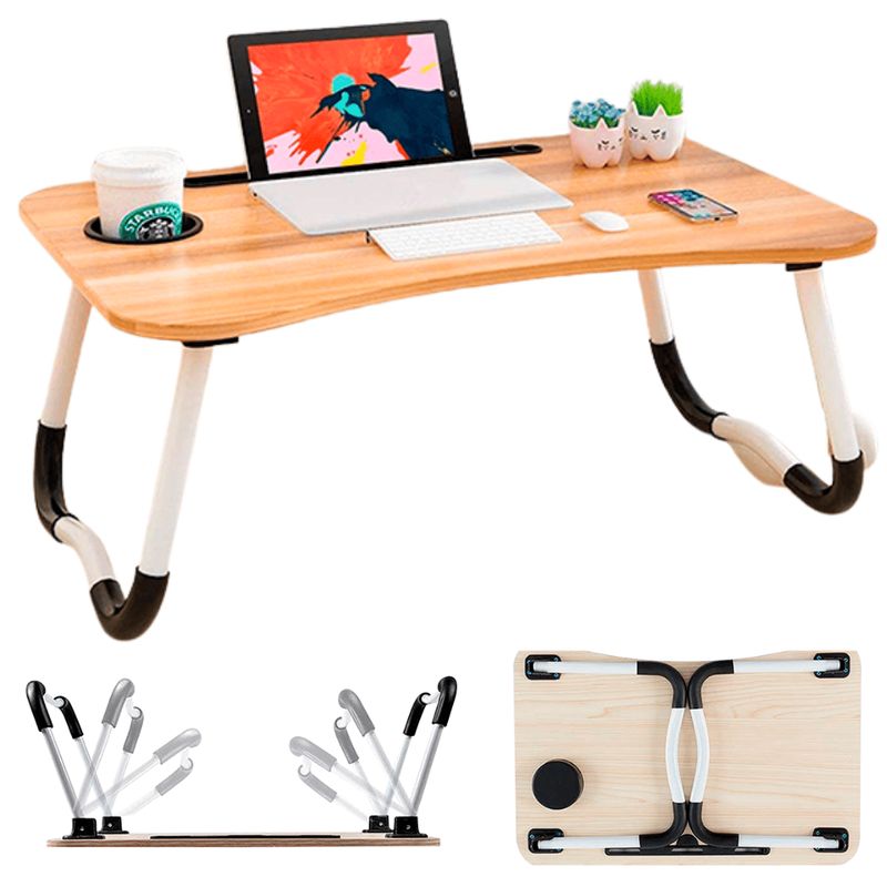 JALTECH - Base Cama Plegable para Portátil hasta 17″ Portavaso Soporte