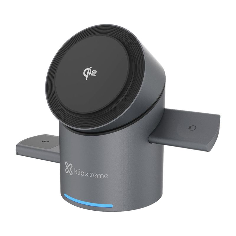 KLIP XTREME - KX Charger Wireless 3 in 1 Smartphone-TWS earbuds Case-Applewatch Auto-Rotation