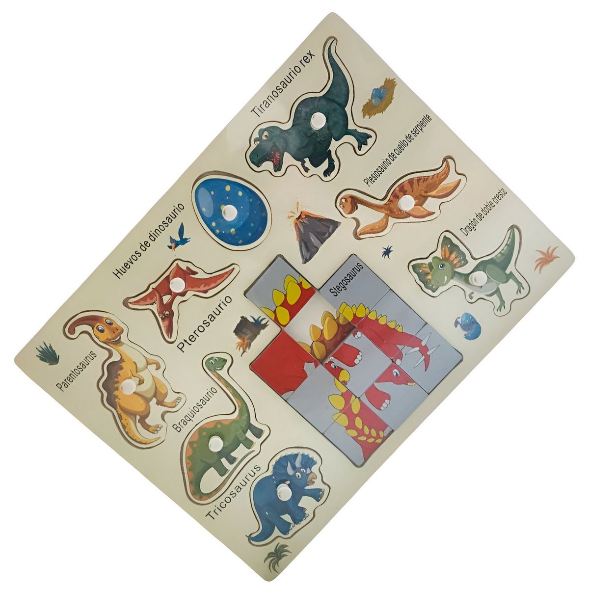 GENERICO - Juego Madera Rompecabeza Encastre Aprendizaje Logico Puzzle