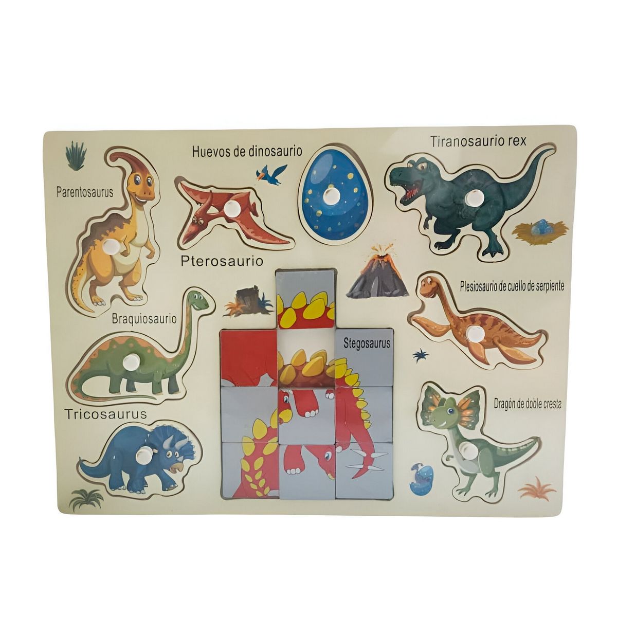 GENERICO - Juego Madera Rompecabeza Encastre Aprendizaje Logico Puzzle