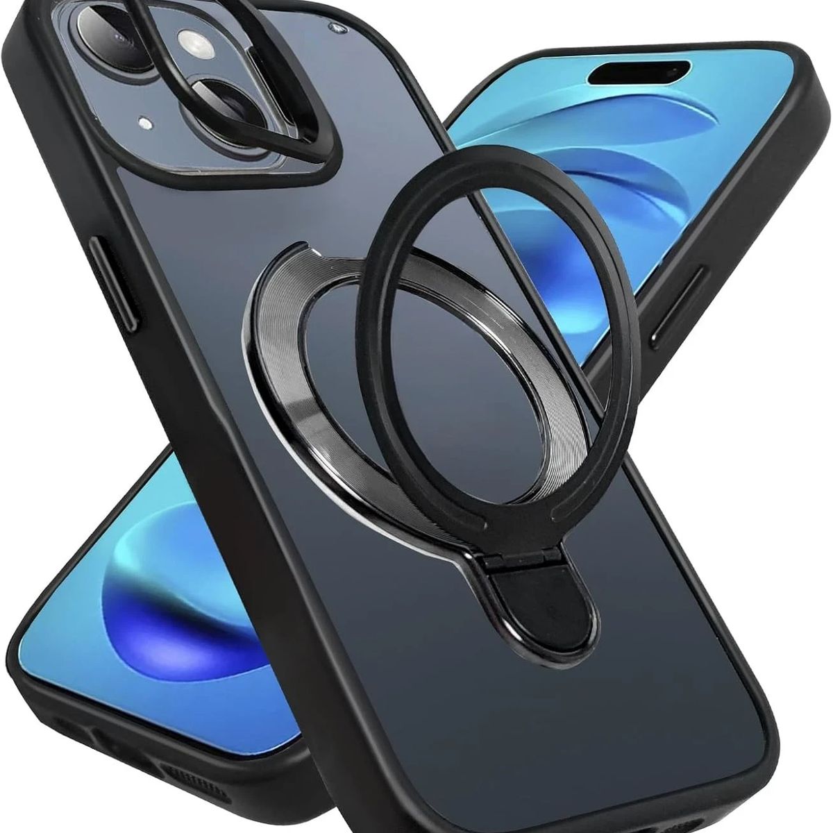 GENERICO - Estuche Funda Forro + Protector De Cámara Para iPhone 16 Color Negro