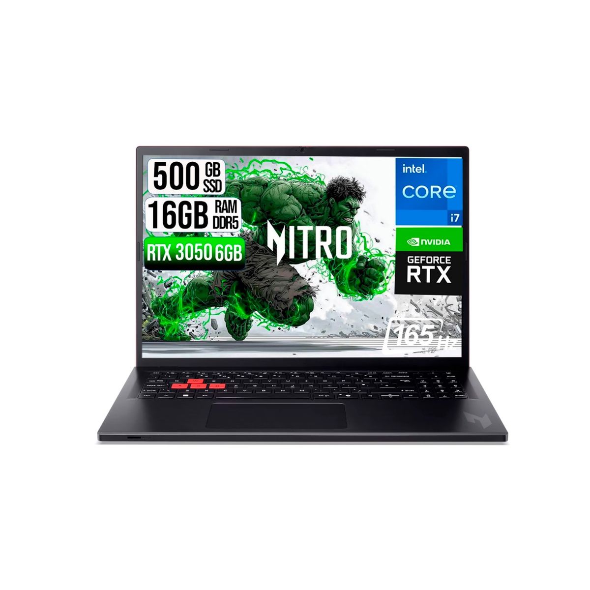ACER - PORTATIL ACER NITRO LITE  INTEL I7-13620H RTX 3050 6GB SSD 512GB RAM 16GB 16" FHD 165Hz