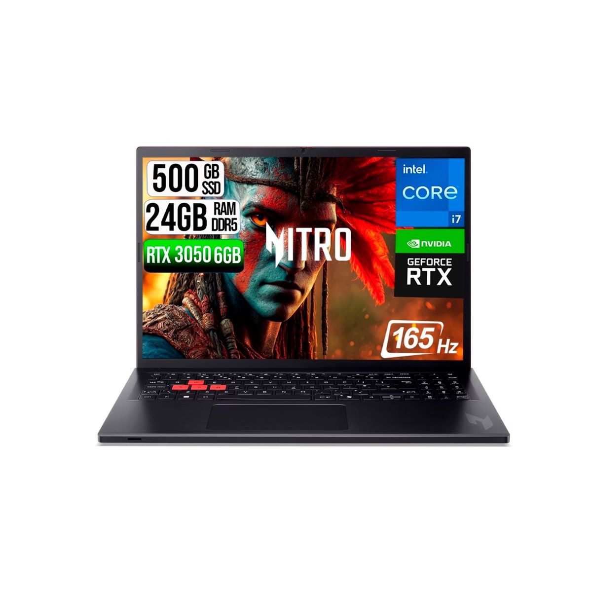 ACER - PORTATIL ACER NITRO LITE  INTEL I7-13620H RTX 3050 6GB SSD 512GB RAM 24GB 16" FHD 165Hz