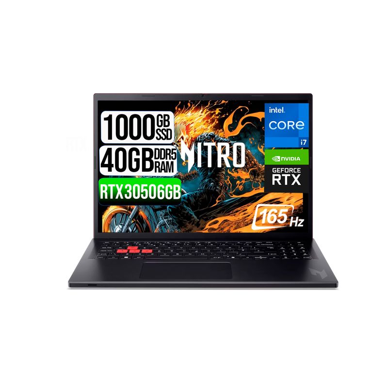 ACER - PORTATIL ACER NITRO LITE  INTEL I7-13620H RTX 3050 6GB SSD 1TB RAM 40GB 16" FHD 165Hz
