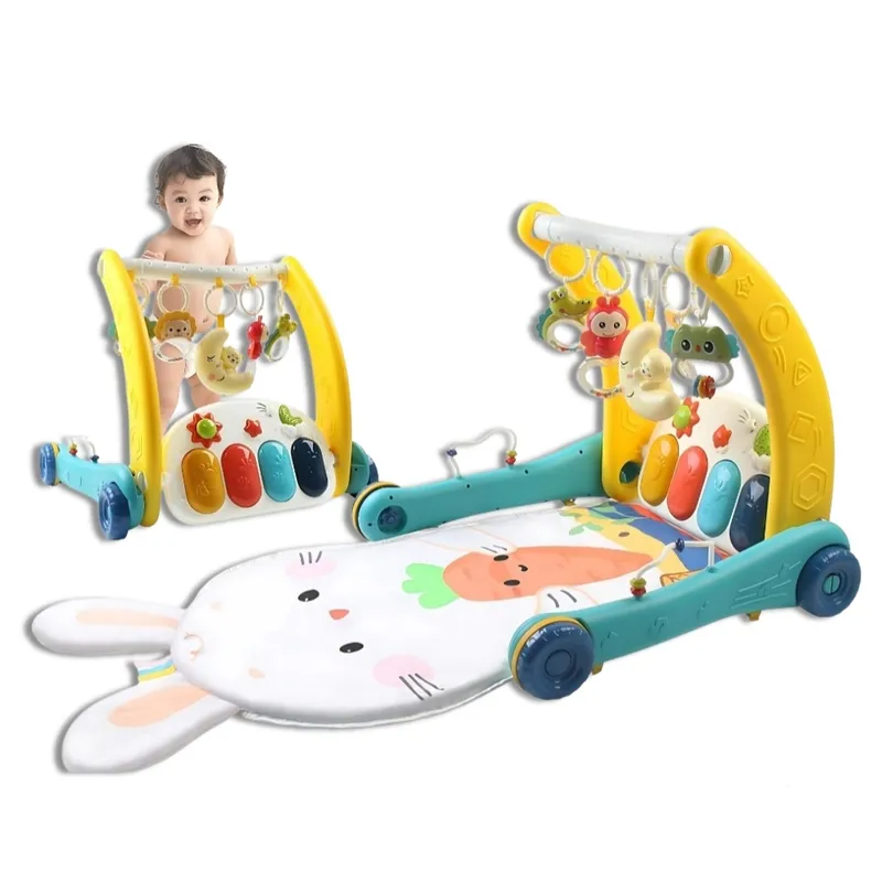 AMERICAN GENERICS - Gimnasio Bebe Piano Musical 2 En 1 Y Andadera Caminador