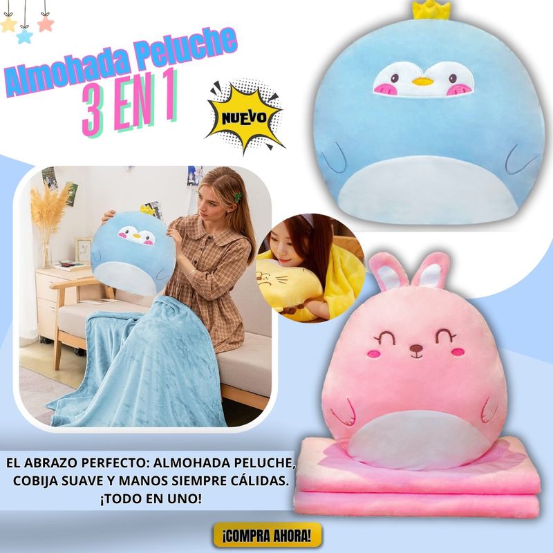 BEBESITOS - ALMOHADA CON COBIJA PARA BEBE 3 EN 1
