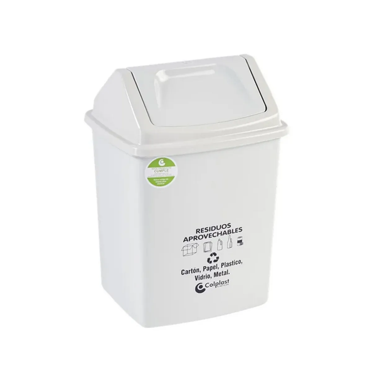 COLPLAST - Papelera Vaiven 14 Litros Colplast Blanco