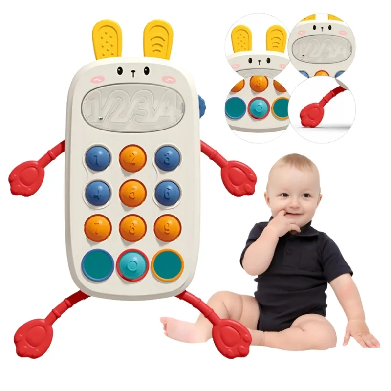 AMERICAN GENERICS - Mordedor Sensorial Juguete 8en1 Montessori Pull String Toy