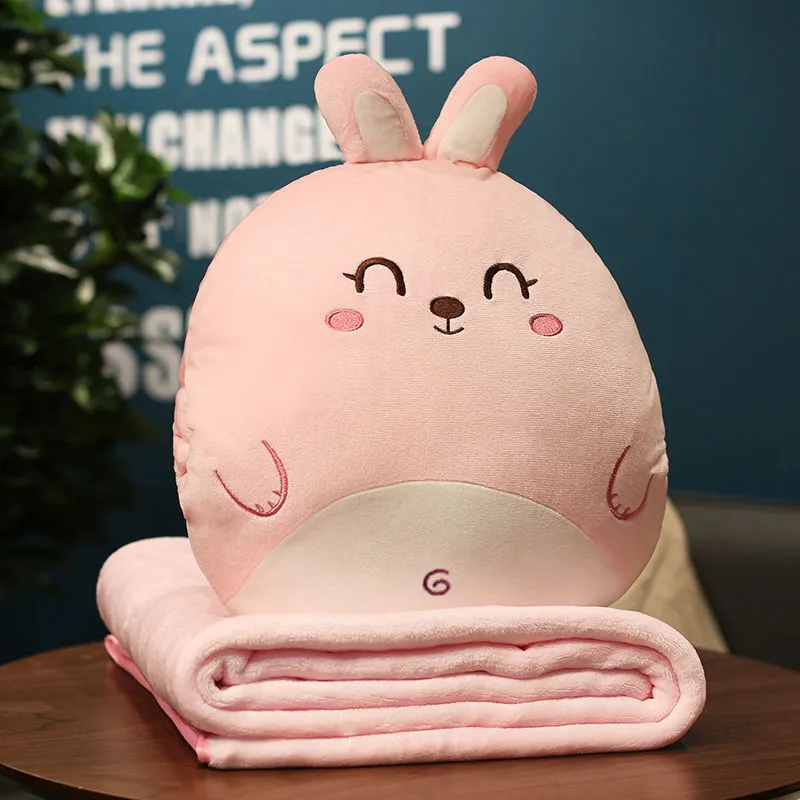 BEBESITOS - ALMOHADA CON COBIJA PARA BEBE 3 EN 1 CONEJITA