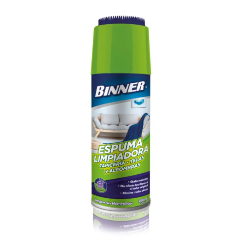 BINNER - Espuma Limpiador de TapiceriaTelas y Alfombras 250ml Binner