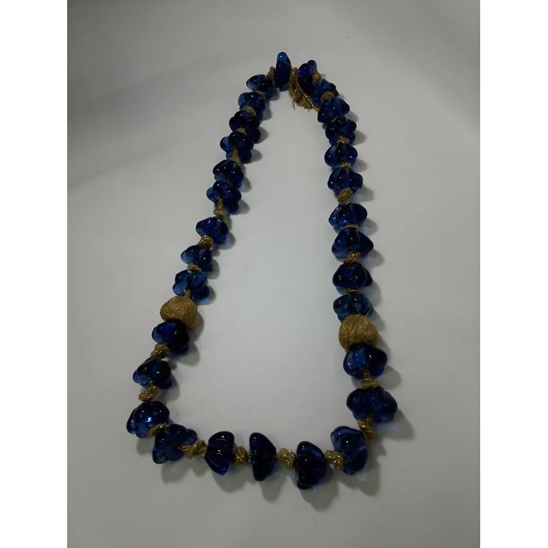 SIN ETIQUETAS - Camandula Musulmana Antigua Cristal Murano Azul