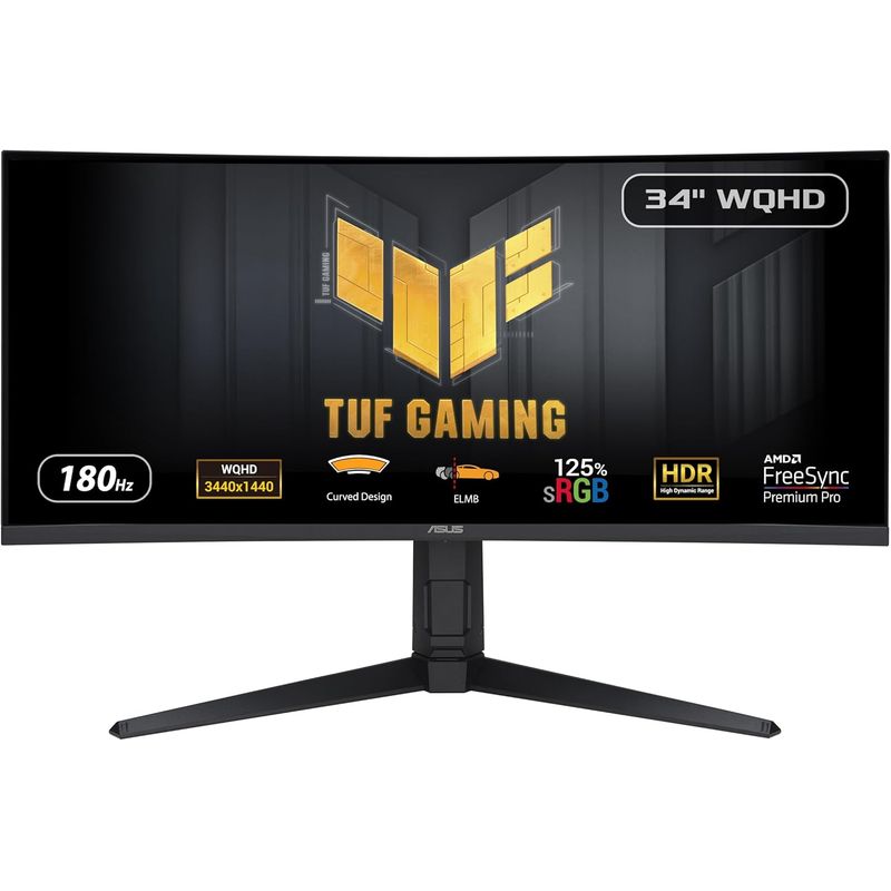 ASUS - Monitor Gamer Curvo 34 Asus Tuf Ultra Wide 180hz Wqhd Negro