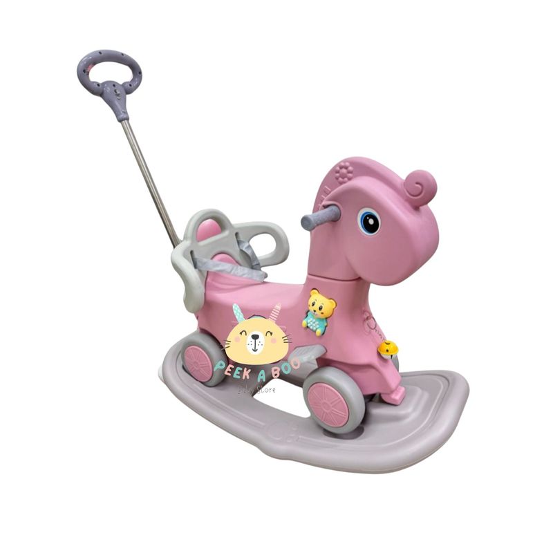 GENERICO - Divertido Caballo Balancín 3 en 1 Para Niños Nuevo Rosa