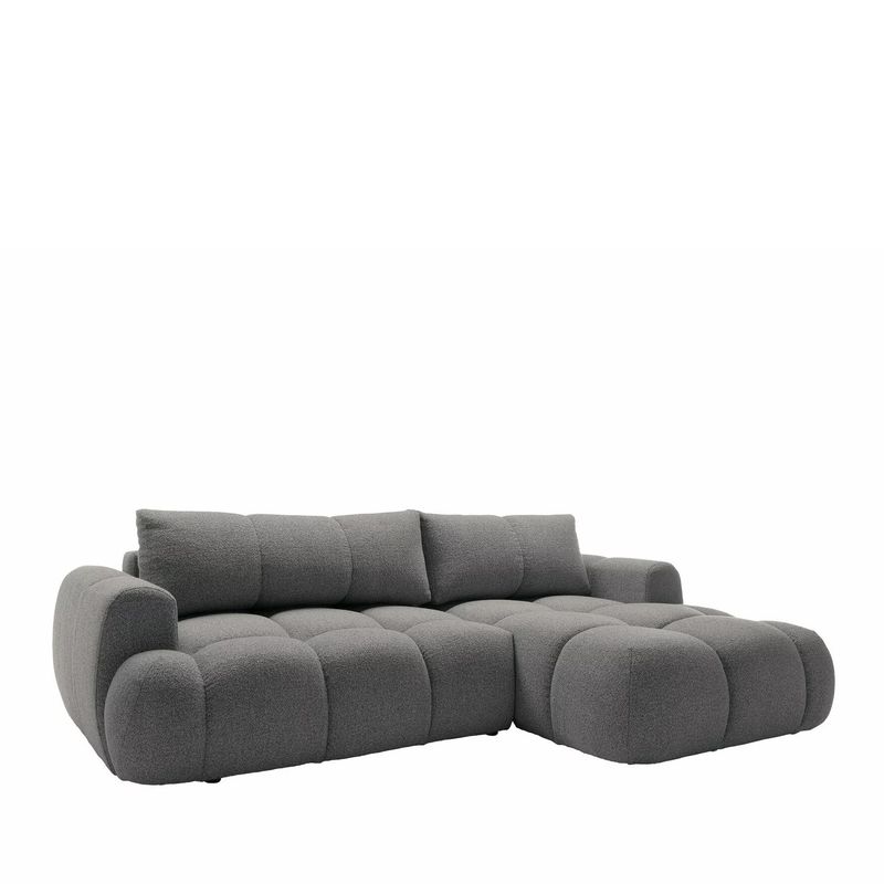 GENERICO - Mueble o sofá Moderno en L esquinero Derecho Gris Oscuro