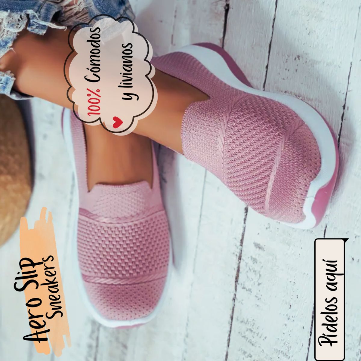 SPORT - Tenis Zapatos Muy Suaves No Maltratan Tipo Media Sin Cordón Aero Slip