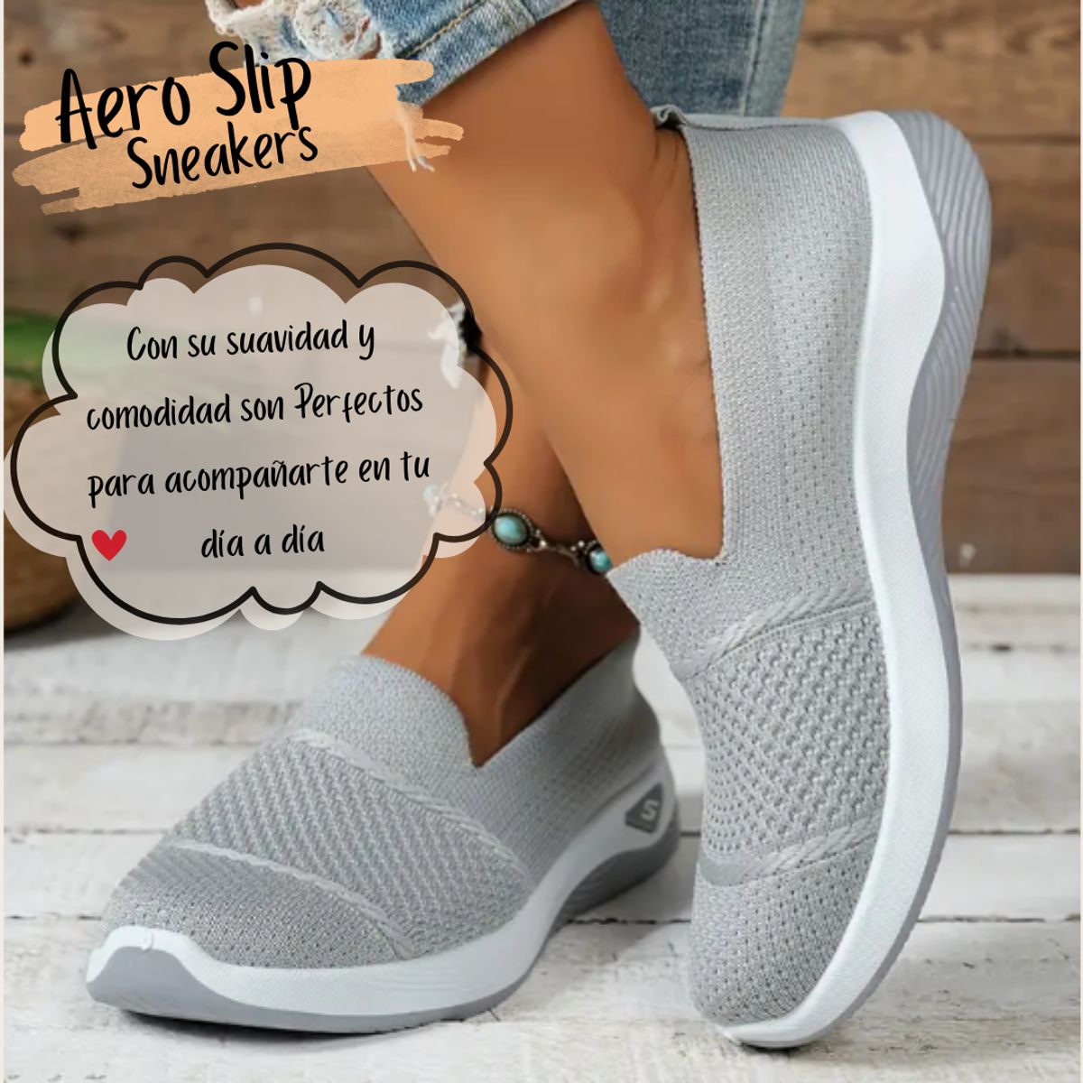 SPORT - Tenis Zapatos Muy Suaves No Maltratan Tipo Media Sin Cordón Aero Slip