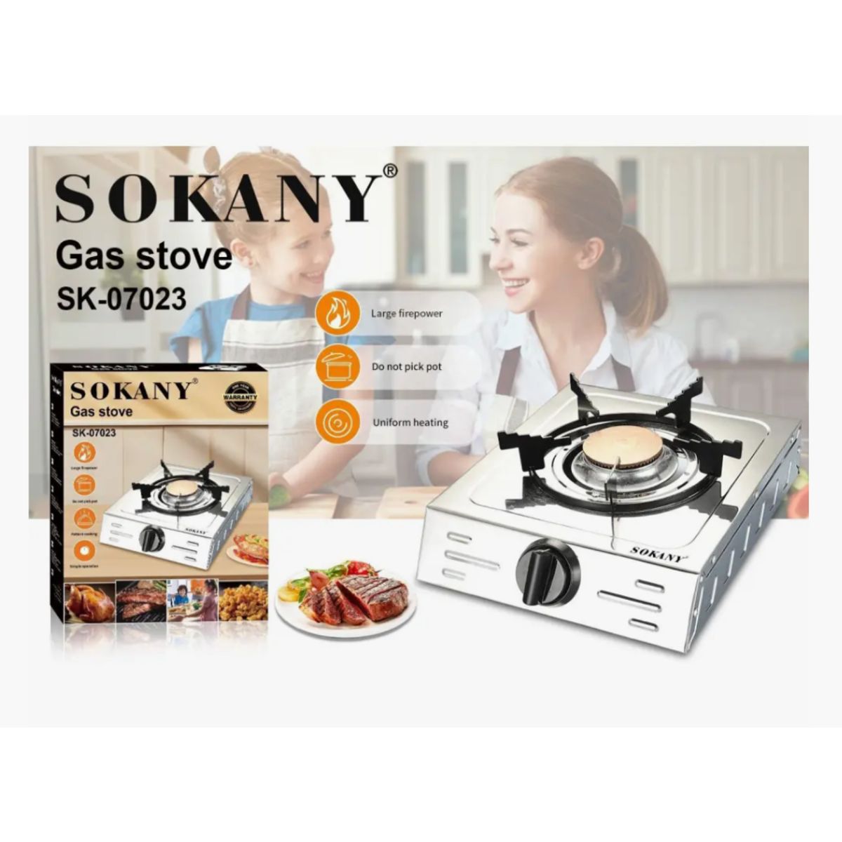 SOKANY - Estufa de Gas Sokany SK-07023