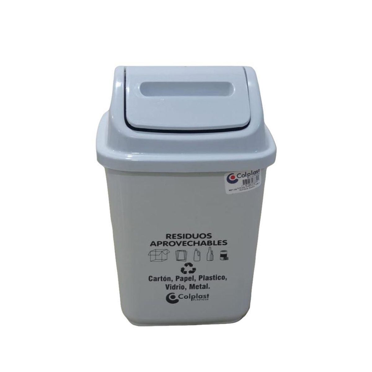 COLPLAST - Papelera Vaiven 5 Litros Colplast Blanca