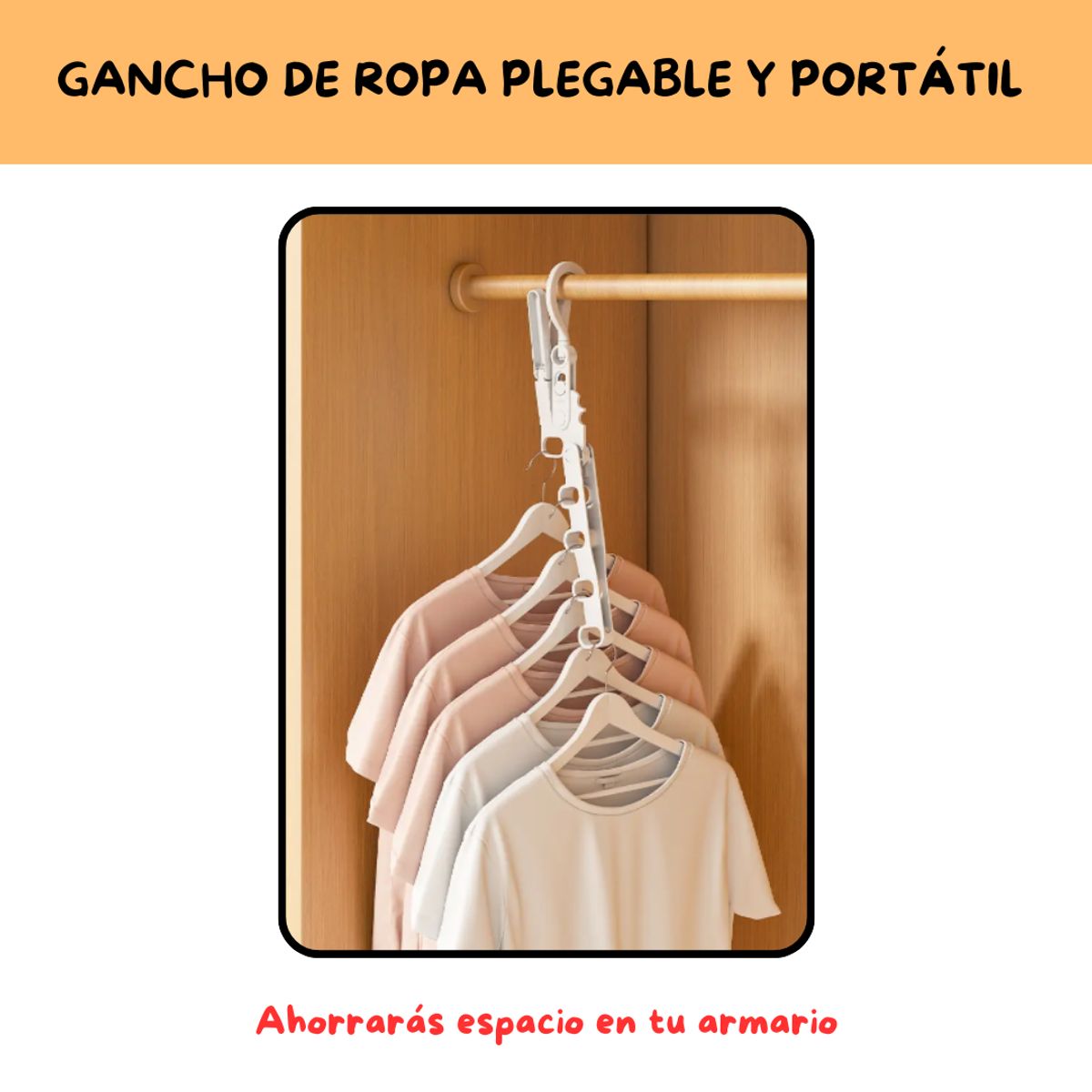 HOME - Gancho Ahorrador Espacio hasta el 80% Plegable 5 En 1