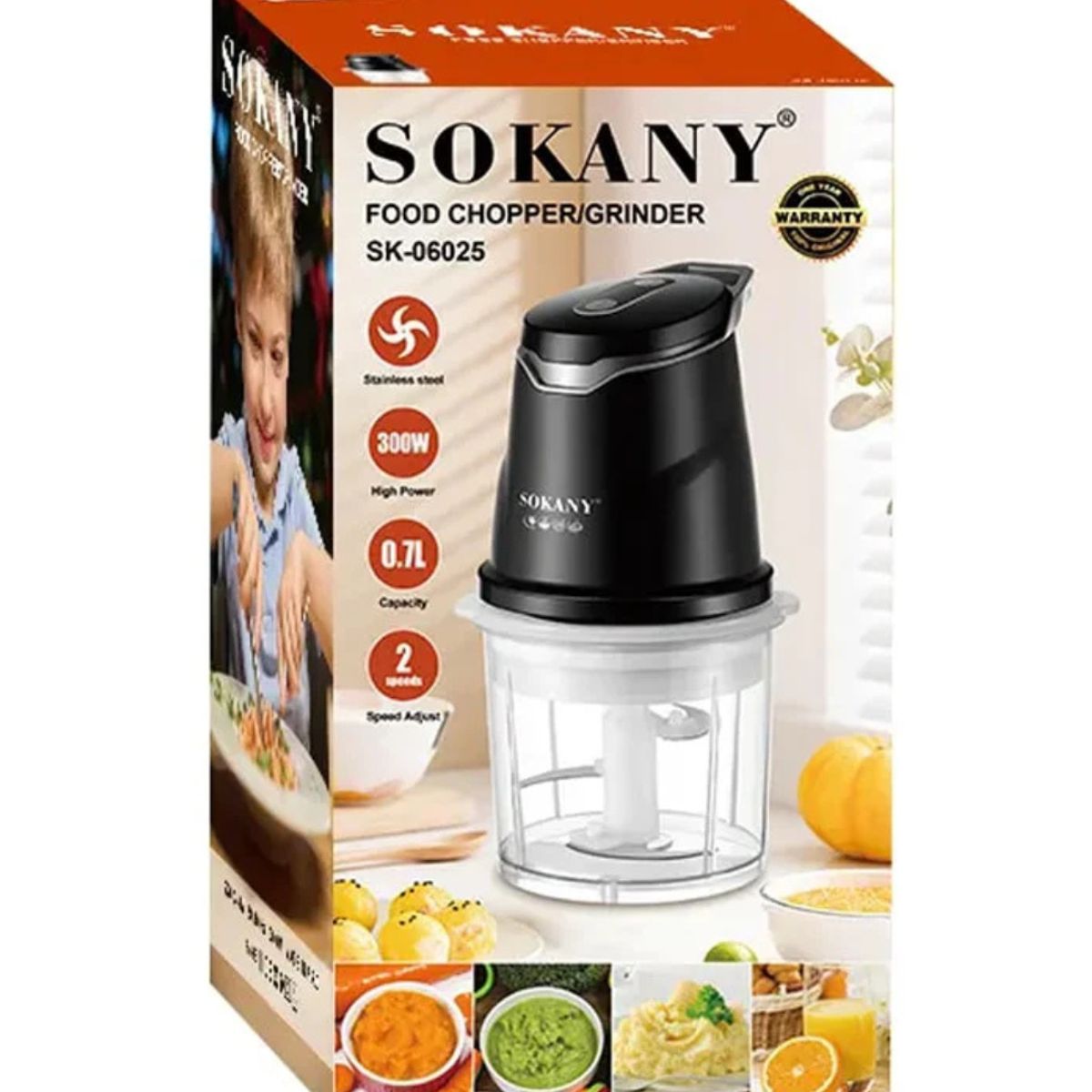 SOKANY - Picadora Eléctrica de Alimentos Sokany SK-06025