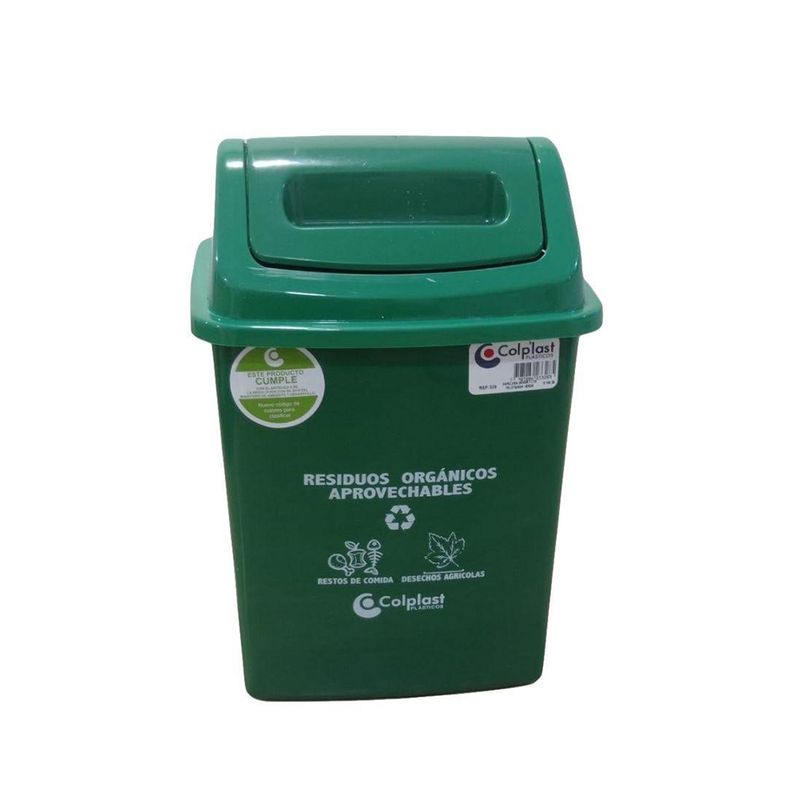 COLPLAST - Papelera Vaiven 7 Litros Colplast Verde