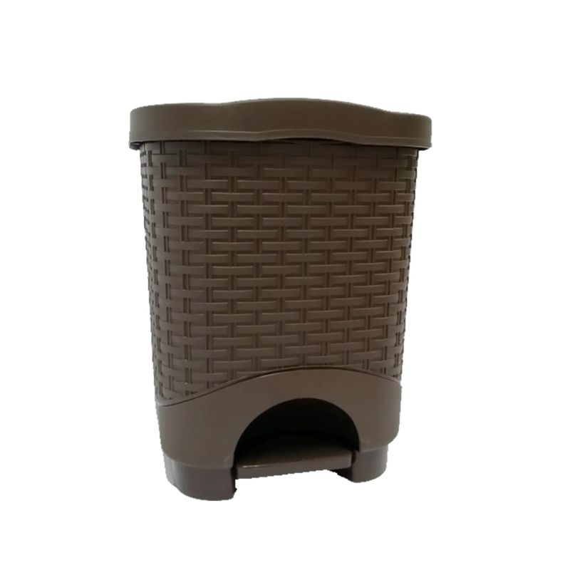 COLPLAST - Papelera Rattan Pedal 8 Litros Colplast Wengue