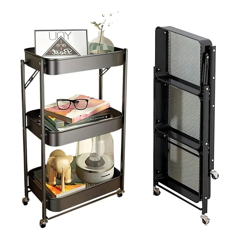 GENERICO - Carro De Almacenamiento Plegable Organizador 3 Niveles