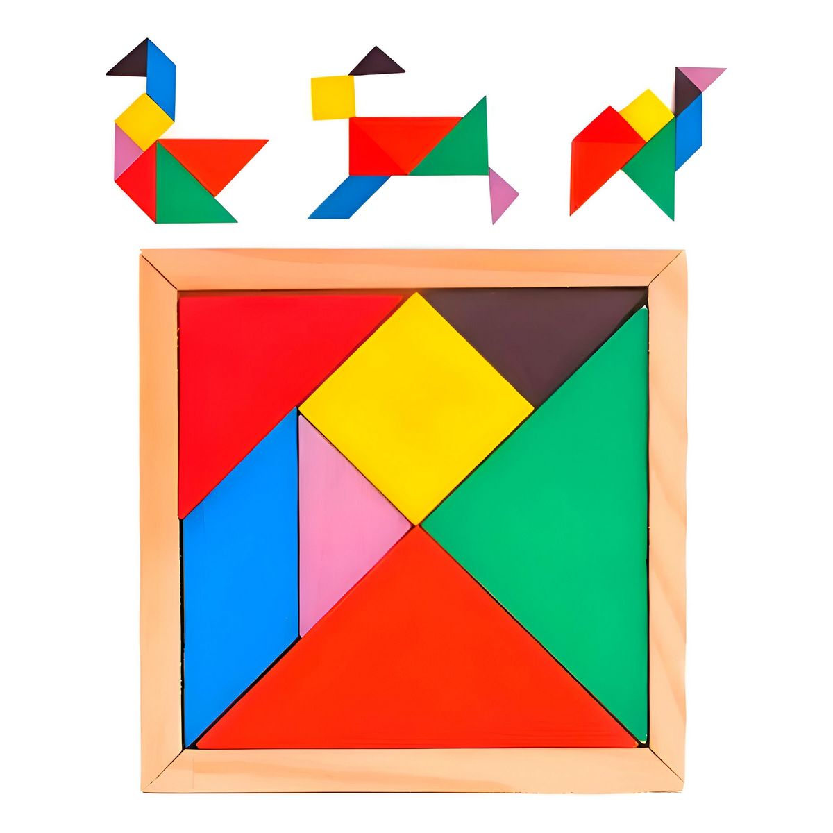 GENERICO - Juego Mesa Tangram Madera Aprendizaje Cognitivo Mediano