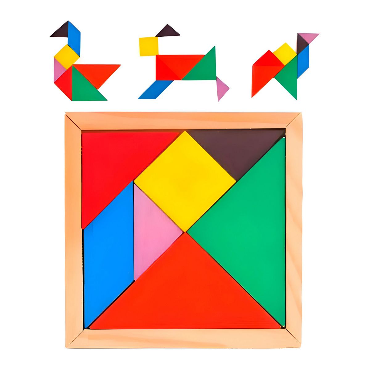 GENERICO - Juego Mesa Tangram Madera Aprendizaje Cognitivo Grande