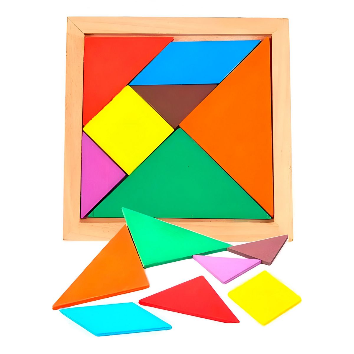 GENERICO - Juego Mesa Tangram Madera Aprendizaje Cognitivo Grande