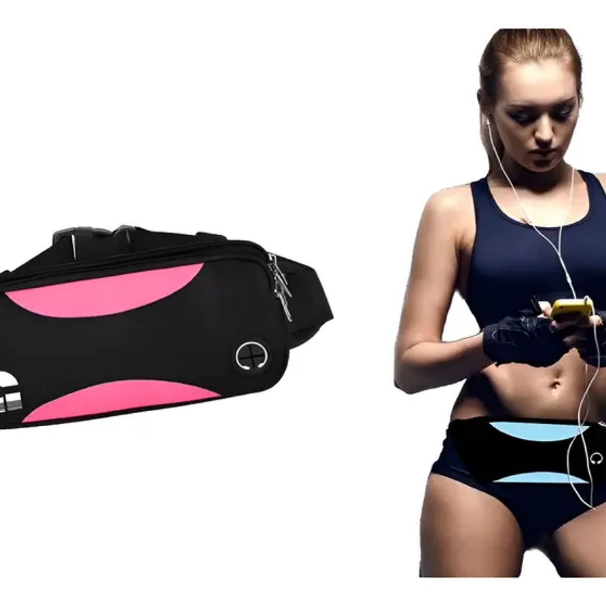 FITNESS - Canguro Deportivo Más Espacio 2 Compartimientos, 22cm largo