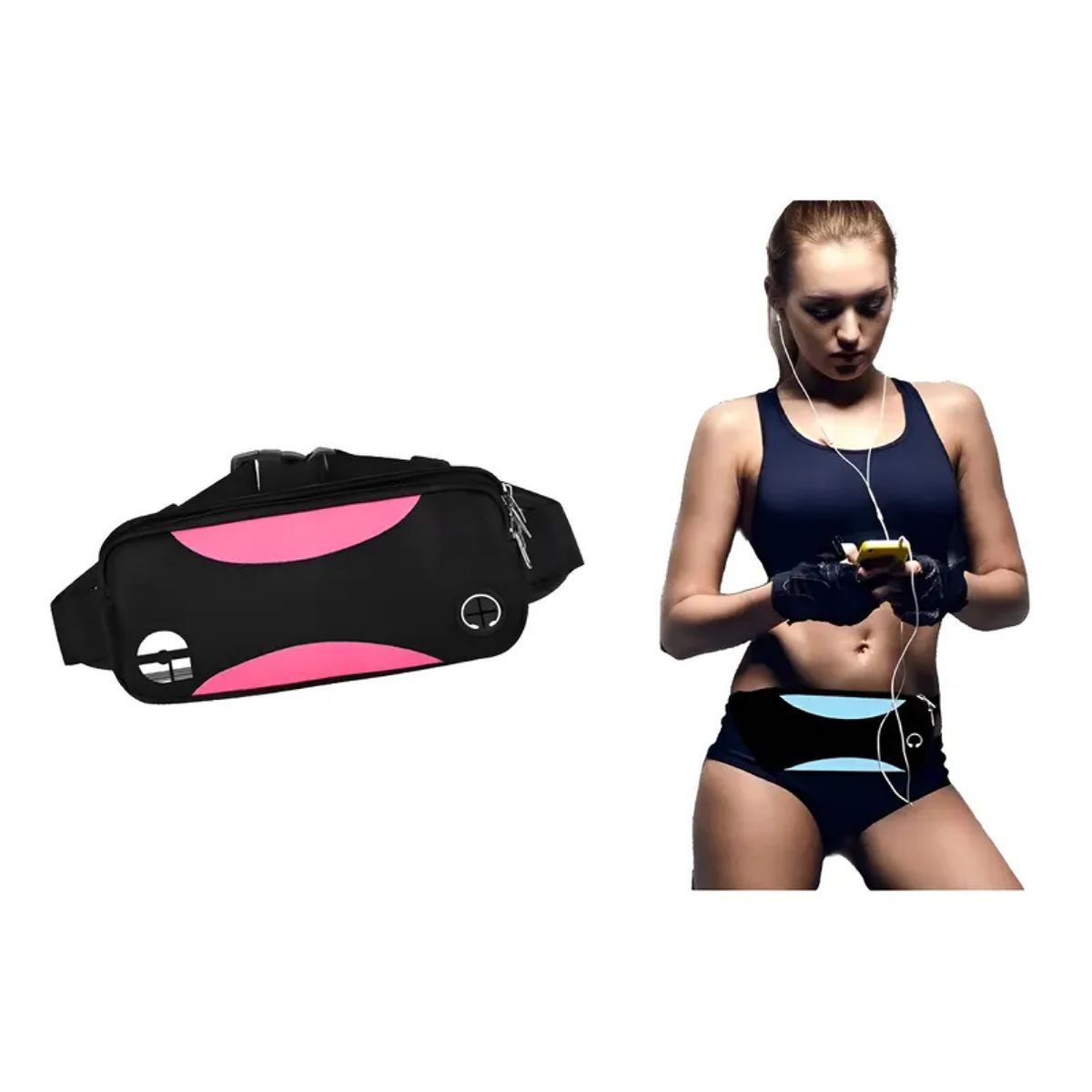 FITNESS - Canguro Deportivo Más Espacio 2 Compartimientos, 22cm largo