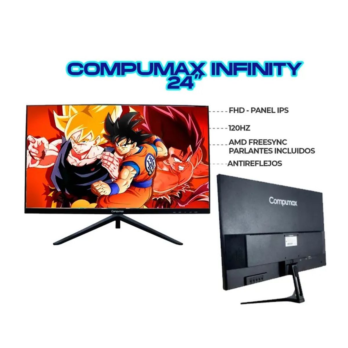 COMPUMAX - MONITOR GAMER COMPUMAX INFINITY 24" FULL HD - IPS 120HZ 1ms  - FreeSync
