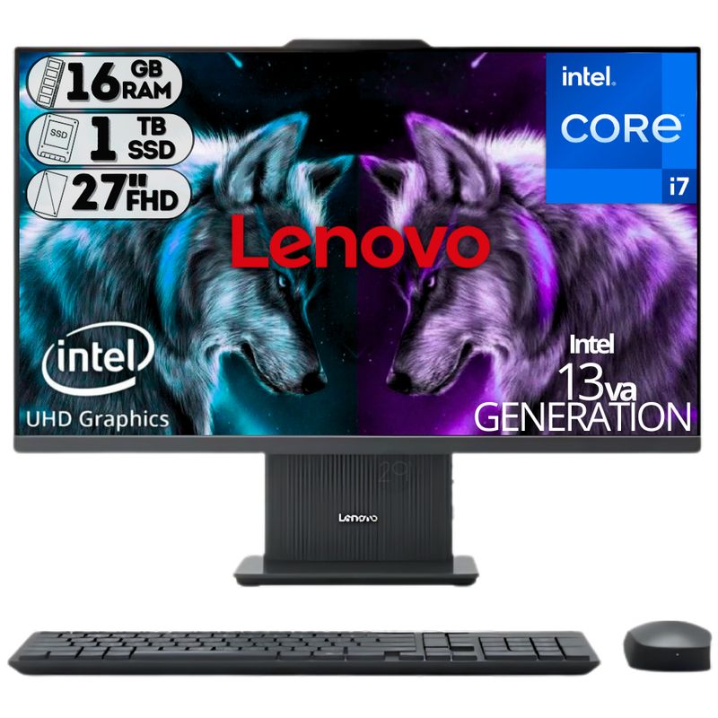 LENOVO - TODO EN UNO LENOVO INTEL CORE I7-13620H SSD 1TB RAM 16GB LED 27 FHD 100Hz