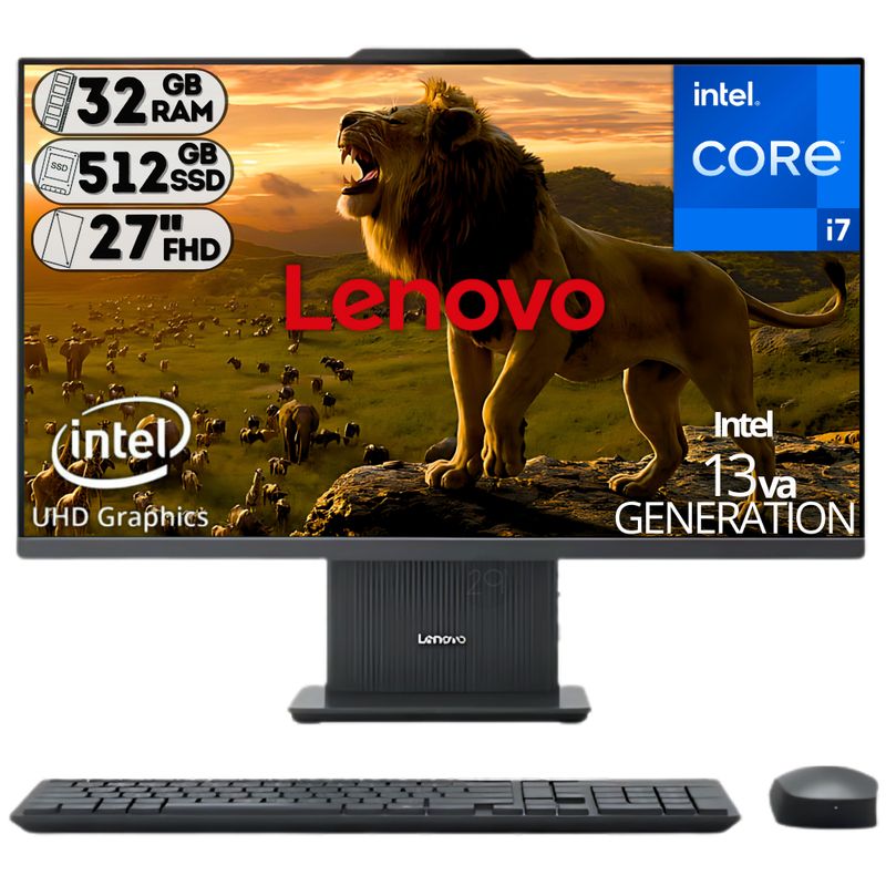 LENOVO - TODO EN UNO LENOVO INTEL CORE I7-13620H SSD 512GB RAM 32GB LED 27 FHD 100Hz