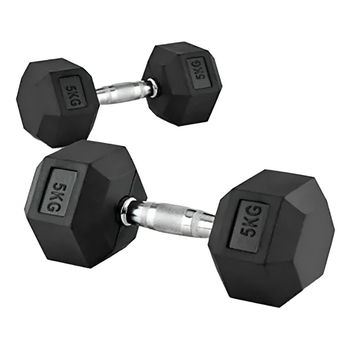 GENERICO - Par Mancuernas Hexagonales 5 KG Encauchetadas