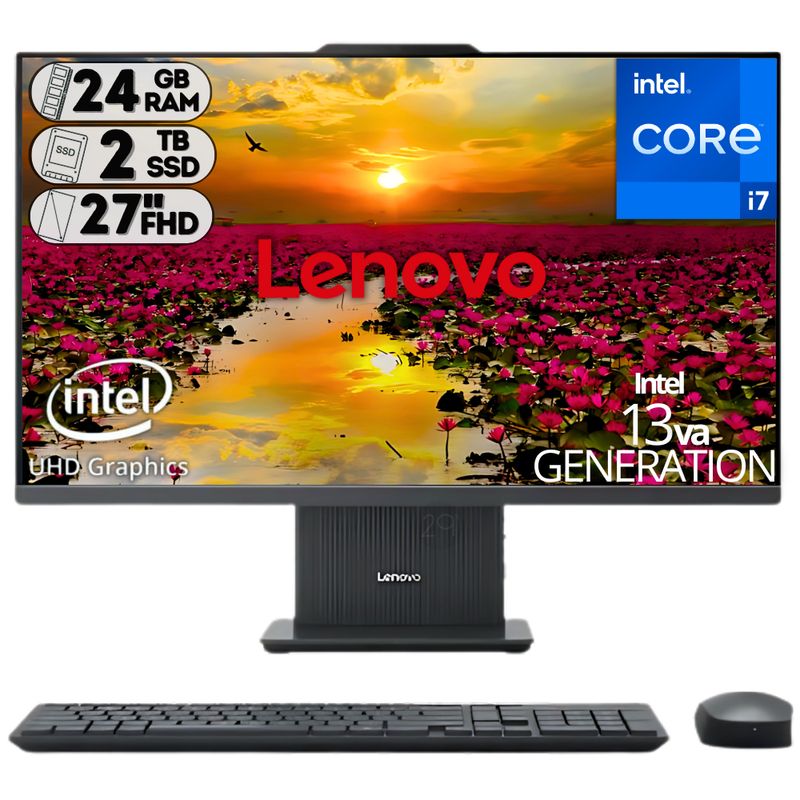 LENOVO - TODO EN UNO LENOVO INTEL CORE I7-13620H SSD 2TB RAM 24GB LED 27 FHD 100Hz
