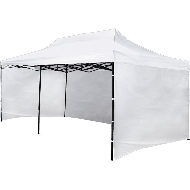 JARDIMEX - Toldo Carpa 3X6 Blanca Plegable Con Paredes Retráctil Impermeable