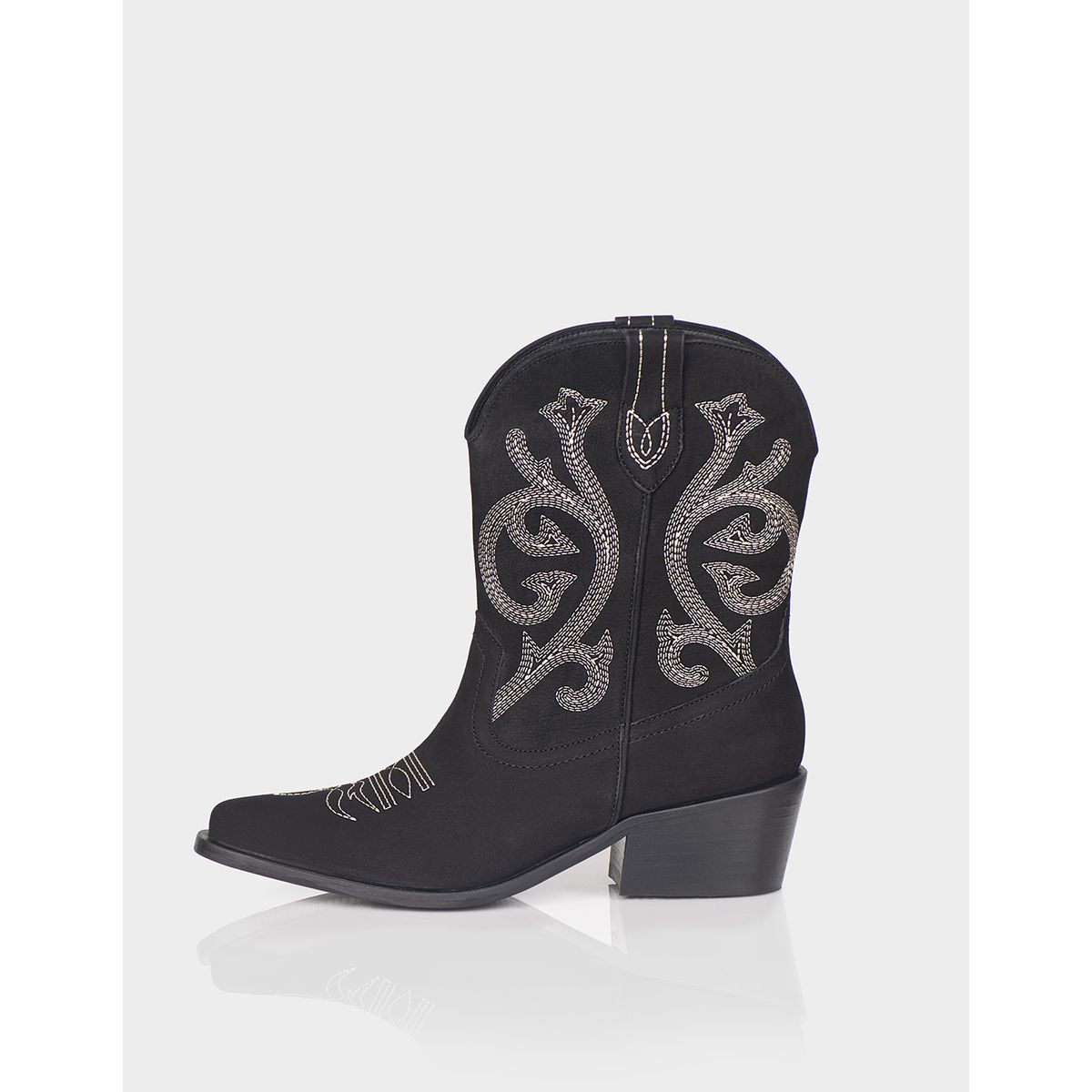 STIVALI - Texana Dominga Nobuck Negro