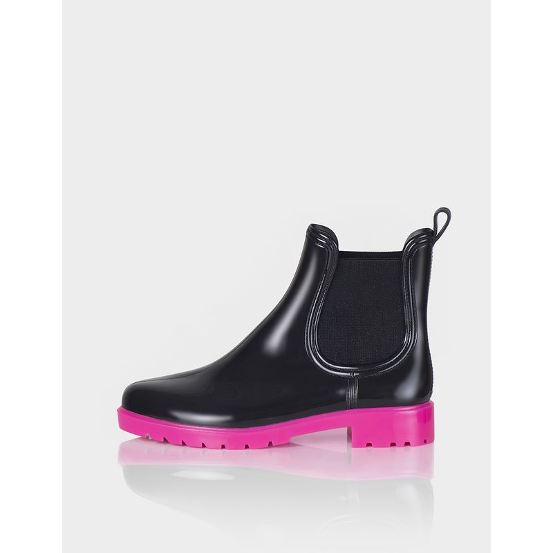 STIVALI - Botin de Lluvia Drizzle Negro x Fucsia