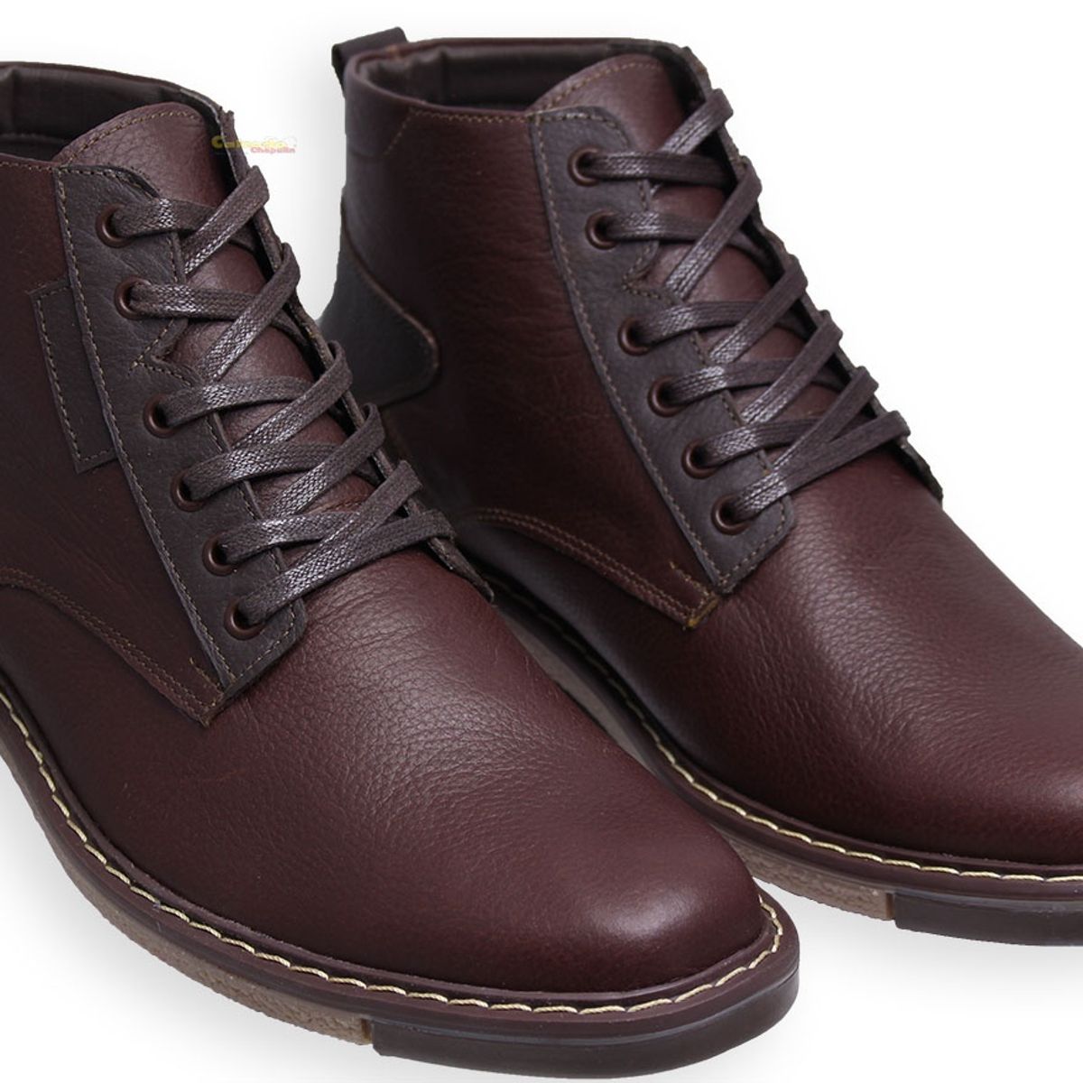 GENERICO - Botines Casuales De Amarrar Hombre Cuero